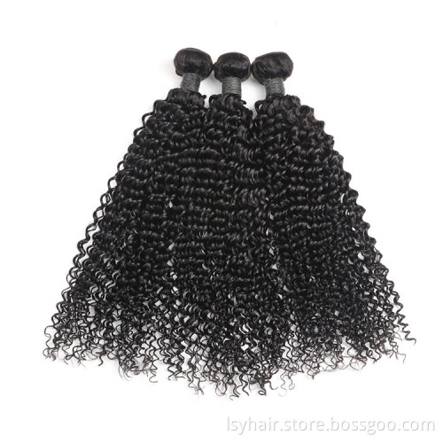 Lsy Best Factory Wholesale Peruvian 100% Human Hair Extensions, Kinky Curly Virgin Hair Weave Double Drawn Curly Hair Weaves